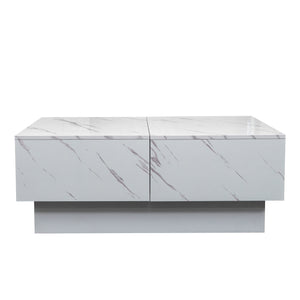 English Elm Coffee Coffee Table with Sliding Top and Hidden Storage, Extendable 57" Surface for Entertaining White W331P270516