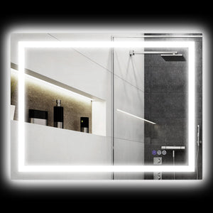English Elm Homcom Led Vanity Mirror With Dual Lighting, Anti-Fog, Dimmable Color Control & Smart Features W2225P229189