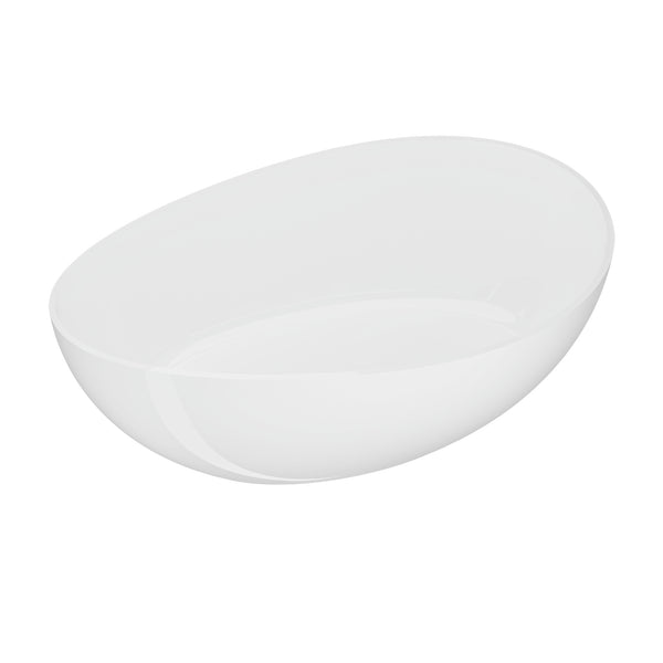 English Elm 63" Oval Freestanding Soaking Tub Solid Surface Resin Spa Bathtub Glossy White W1920P385619