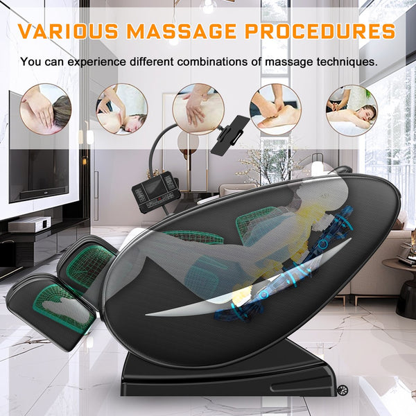 English Elm Massage Chair Recliner - Zero Gravity Full Body Air Pressure Massage For Ultimate Relaxation & Relief W1875P370161