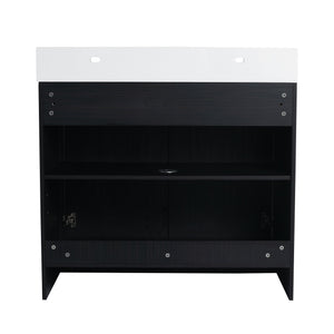 English Elm 36 Inch Freestanding Bathroom Vanity With Resin Sink & Soft-Close Doors – Modern, Durable Design W999S00179