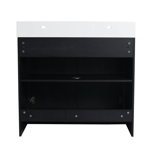 English Elm 36 Inch Freestanding Bathroom Vanity With Resin Sink & Soft-Close Doors – Modern, Durable Design W999S00179