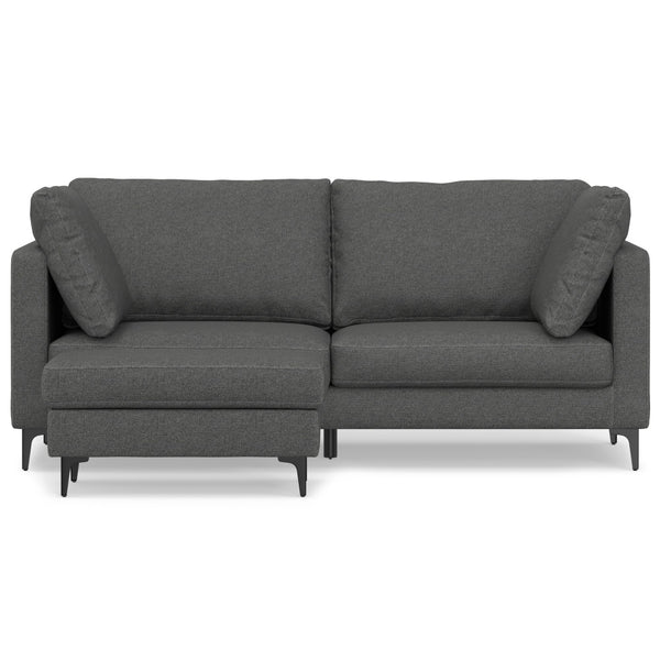 English Elm Ava Mid Century 76" Sofa with Ottoman Set — Eco-Friendly Performance Fabric, Durable Foam Comfort Gray B136P199267