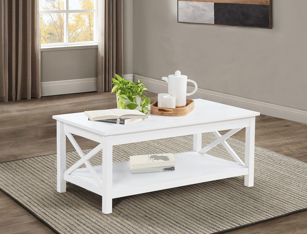 English Elm 44-inch Lift Top Coffee Table Pine X-frame Base with Hidden Storage Farmhouse Living Room B016P473414
