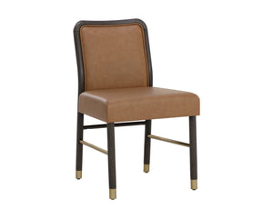 Sunpan Jeno Dining Chair Set of 2 - Elegant Mid-Century Design with Velvet Seat and Smoke Grey Frame Milliken Cognac
