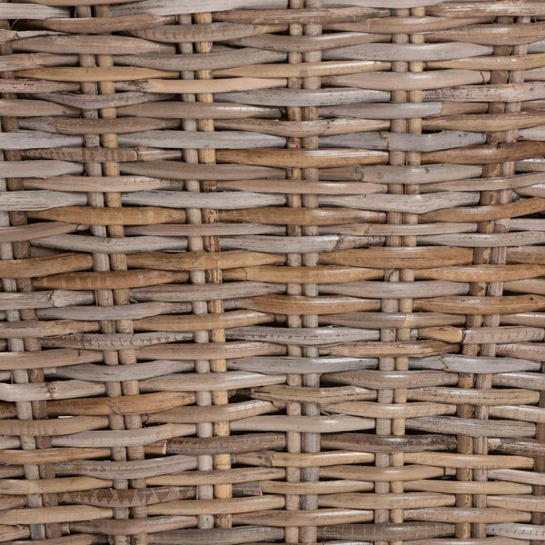 English Elm Mid-century Woven Rattan Dining Chair with Circular Back and Black Lacquered Legs B2750P467746