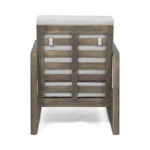 English Elm Christopher Knight Home® - BELGIAN Club Chair in Acacia Wood — Durable Outdoor Slat Design with Open Arms for Patio Comfort and Style Grey 37 L x 27 W x 16.75 H 65060.00GLGRY