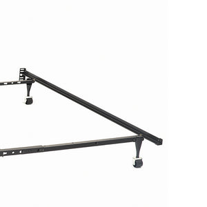 English Elm Deverton Heavy Gauge Steel Bed Frame with Six Leg Support and Matte Black Finish B062P468021