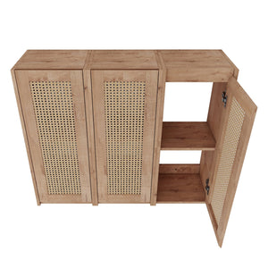 English Elm 36" Bathroom Side Cabinet - Modern Wall-Mounted Design With Soft-Close Doors For Organized Storage W999S00339