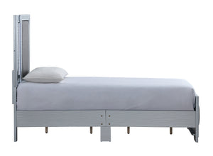 English Elm Murry Twin Platform Bed with Led Backlit Faux Leather Headboard and Mirror Panels B078S00650
