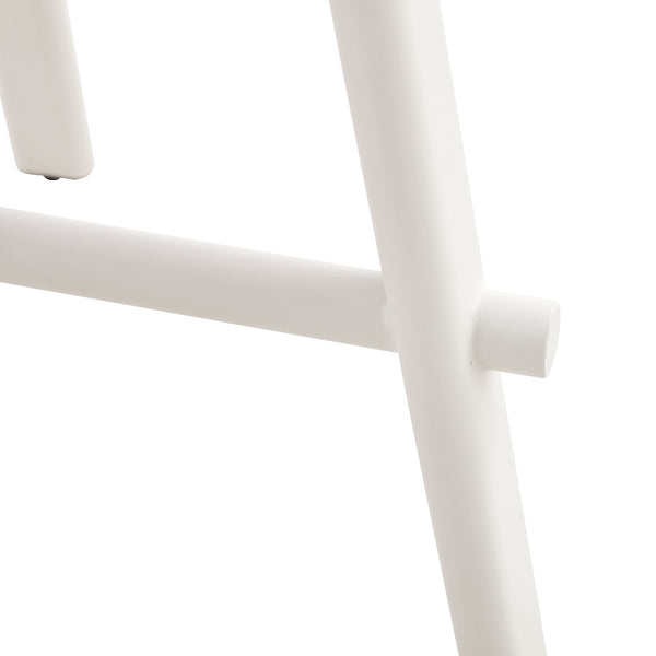 English Elm A modern minimalist circular dining table 42" white patterned MDF top, metal legs, seats 4-6, easy assemble W1151P152778