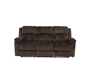 English Elm Comfortable Motion Sofa Oversized 83" Chocolate Padded Suede Reclining Couch Wide Arms Plush Comfort B011P205572