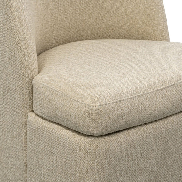 JLA Home INK+IVY - Dining Lyra Motion Chair with Hidden Casters — Compact Upholstered Taupe Seating, 5" Foam Comfort II108-0611