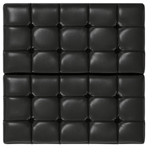 English Elm Harrison Square Lift-top Storage Ottoman in Vegan Leather for Compact Living Rooms Black B136P254716
