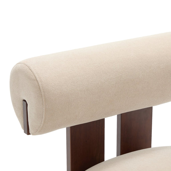 English Elm Modern Sculptural Velvet Accent Chair with Solid Wood Legs for Eclectic Living Spaces Light Brown,Walnut N776P420637B