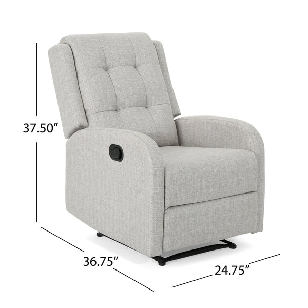 English Elm Christopher Knight Home® - 24.75" Wide Manual Recliner Beige Fabric - Compact 24.75" Seat, Pull-Tab Recline, Durable Frame comfort 64372.00