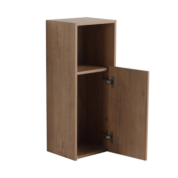 English Elm 12" Bathroom Side Cabinet with Soft-Close Hinges, Wall-Mounted Floating Oak Finish, Space-Saving Storage W999P283315