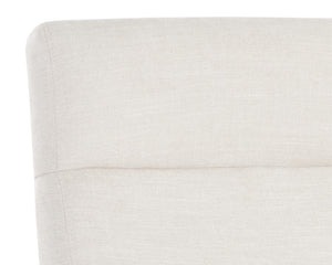 Sunpan Collin Office Chair - Elegant Heather Ivory Tweed With Natural Oak Arms And Gold Base For Style Cream Fabric 110543