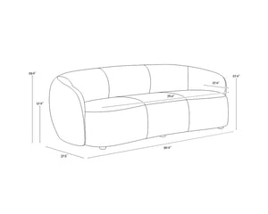 Sunpan Lorne Sofa - Luxurious Aline Butternut Leather, Minimalist Design, Unmatched Comfort for Modern Living