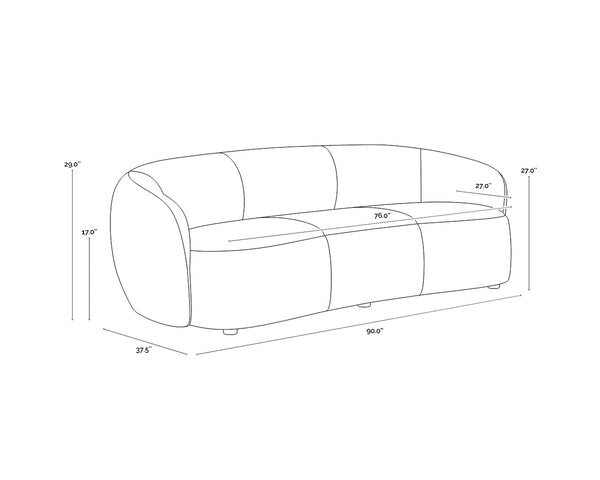 Sunpan Lorne Sofa - Luxurious Aline Butternut Leather, Minimalist Design, Unmatched Comfort for Modern Living
