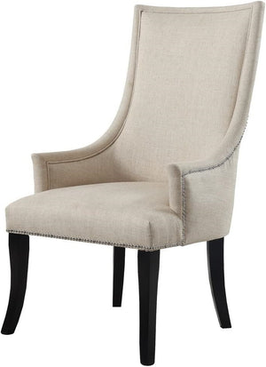 English Elm High Back Wingback Accent Chair Polyester Upholstery Nailhead Trim Tailored Living Room Seat Black+Natural B011P439042