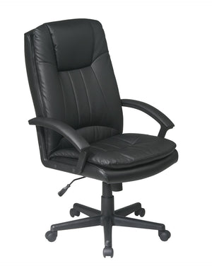 OSP Home Furnishings Deluxe Bonded Leather Executive Office Chair with Lumbar Support and Ergonomic High Back EC22070-EC3
