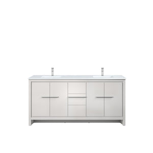 English Elm White Double Bath Vanity With Cultured Marble Top & Chrome Faucet - Elegant Storage Solution! B2731P259529-GIGA