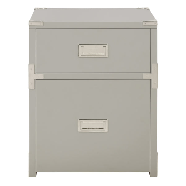OSP Home Furnishings Wellington 2 Drawer File Cabinet Grey