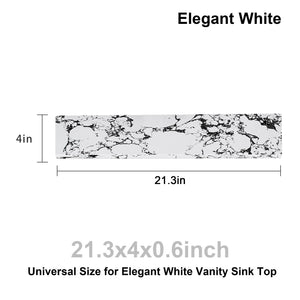 English Elm 22-inch Panda White Side Splash for Vanity Tops — Engineered Sintered Stone, Durable, Easy-Clean W509P362114