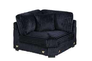English Elm Contemporary Modular Sectional Sofa with Corduroy Upholstery Usb Port and Ottoman B011S02237