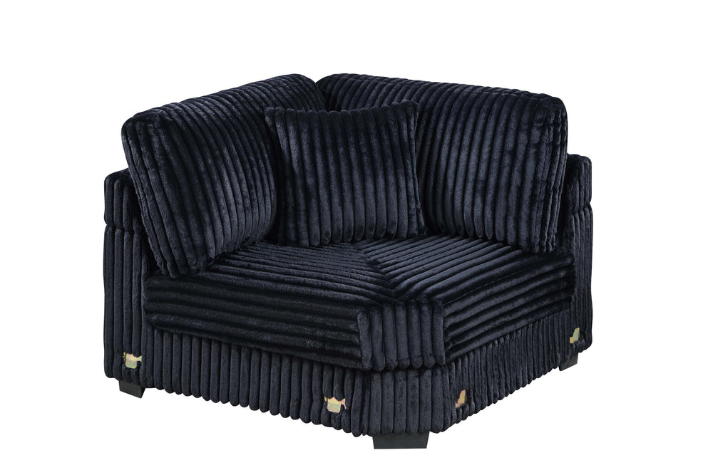 English Elm Contemporary Jumbo Corduroy Corner Wedge Module with Usb Port for Sectional Seating B011P435303