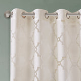 Madison Park Eden Modern/Contemporary Fretwork Burnout Sheer Curtain Panel MP40-3776 Ivory