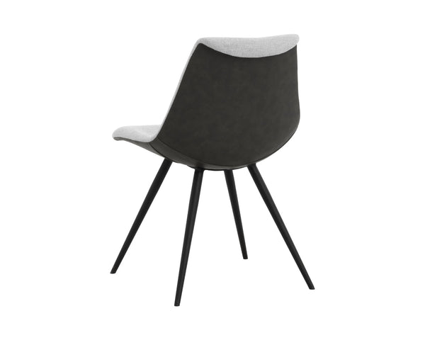 Sunpan LIPA Dining Chair - Contemporary Comfort with Curved Backrest and Antique Bronze Iron Legs Grey 112263