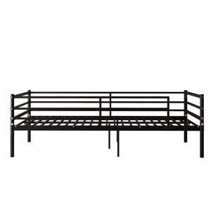 English Elm Bunk Bed Twin Over Heavy Duty Iron Frame with Guardrail for Teens and Adults W3752P464507