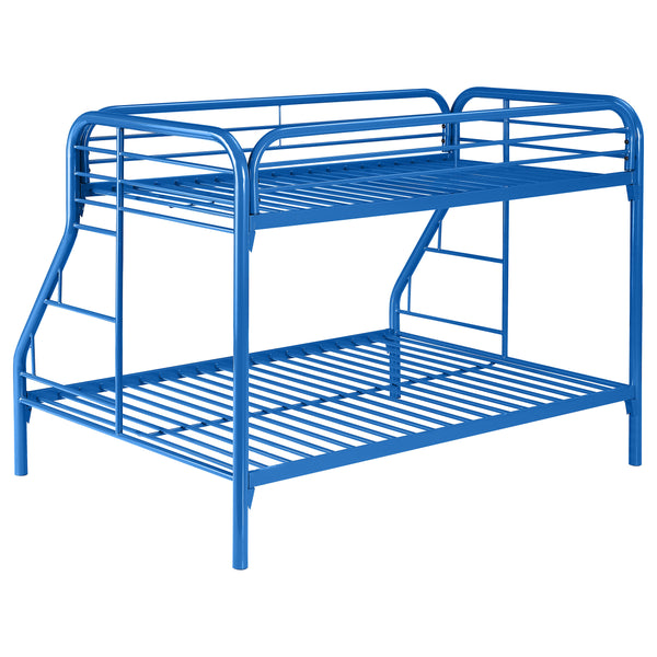 English Elm Celeste Blue Metal Twin Over Full Bunk Bed – Stylish, Space-Saving Design For Modern Bedrooms! B062P340731