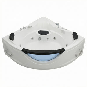 English Elm 59" Corner Whirlpool Tub for Two with Hydro Jets Chromatherapy Led Spa Bathing W3605P419568