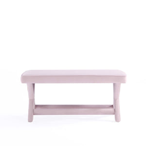 English Elm Abigail Mid-Century Modern Pink Velvet Upholstered Bench - Stylish Entryway & Bedroom Accent B365P398211