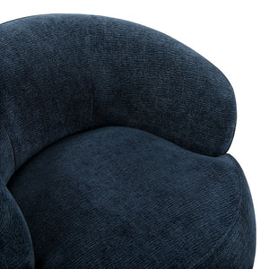 English Elm Modern Barrel Swivel Accent Chair Chenille Upholstery Plush Foam Seat Living Room Blue B011P474248