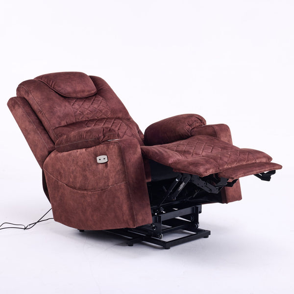 English Elm Oversized Power Lift Recliner with Massage Heat and Infinite Recline for Home Theater W3698S00002