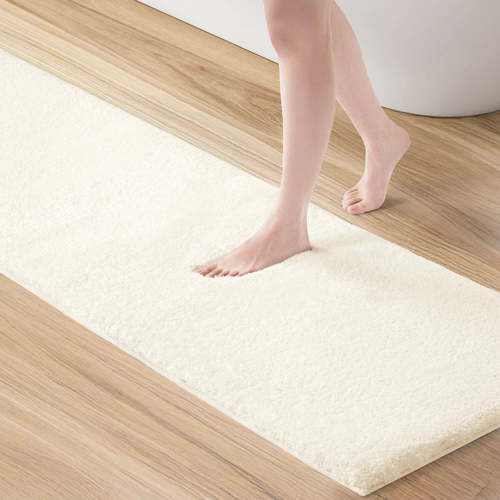 JLA Home Madison Park Signature - Bath Plush High-Pile Rug with Quick-Dry Technology, Non-Skid Backing, OEKO-TEX Certified Comfort Cream MPS72-168