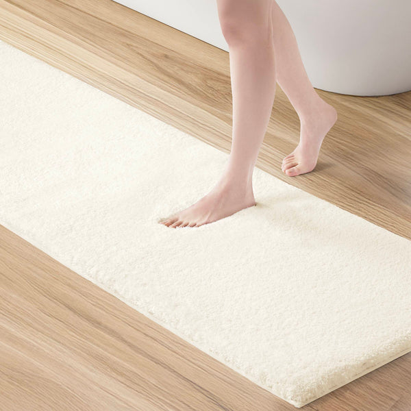 JLA Home Madison Park Signature - Bath Plush High-Pile Rug with Quick-Dry Technology, Non-Skid Backing, OEKO-TEX Certified Comfort Cream MPS72-168