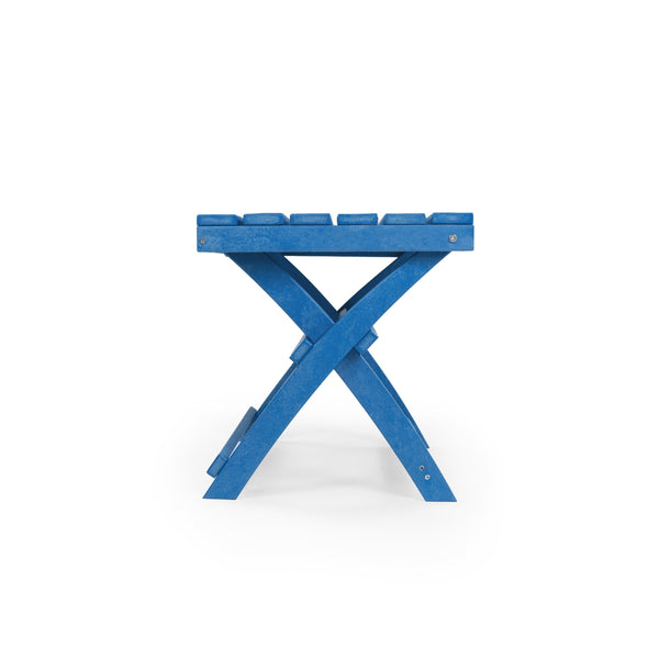 English Elm Seaview Recycled Hdpe Outdoor Folding Side Table Uv Resistant Patio Deck Use Blue B2745P409720