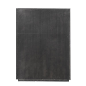 English Elm Unique Contemporary Chest with Cultured Stone Top, Reeded Panels, Silver Accents, Dovetail Drawers and Chrome Legs Warm Grey 42 L x 22 W x 56 H B2741P370873