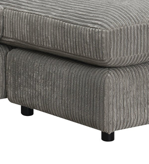 English Elm Tavia Gray Corduroy Reversible Sectional Sofa with 6 Pillows, Pocket Coil Seats, Modern L-Shape B2726P271002
