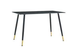 English Elm Modern Sintered Stone Rectangular Dining Table with Metal Legs for Four Seats Dark Gray W3493S00014