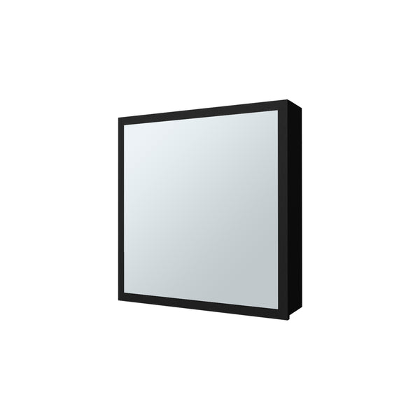 English Elm Morenci wall-mounted bathroom cabinet with mirrored door, four internal shelves for tidy storage and style Black 27.2 L x 24.8 W x 4.3 H B128P237177