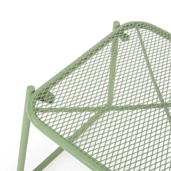 English Elm Christopher Knight Home® - ELBA Industrial Mesh Side Table 15.5"H — Powder-Coated Iron Frame, Modern Rounded Edges, Durable Design Green 65204.00GRN
