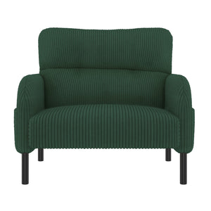 English Elm United We Win Corduroy Accent Chair Wide Seat Foam Cushion Living Room Lounge Emerald W1568P386163