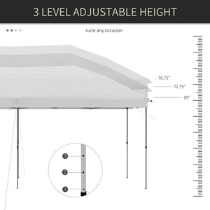 English Elm Outsunny 10' X 19' Pop Up Canopy Tent With Easy Setup, Adjustable Height, Carry Bag For Events & Patio W2225P174200-GIGA