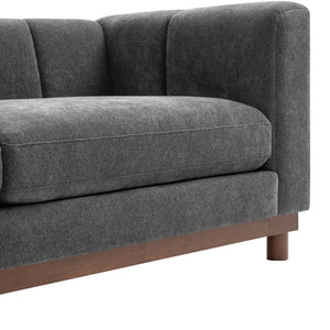 English Elm Modern Chenille Loveseat with Pocket Spring Support for Apartment Living Rooms Dark Grey N763S000070R